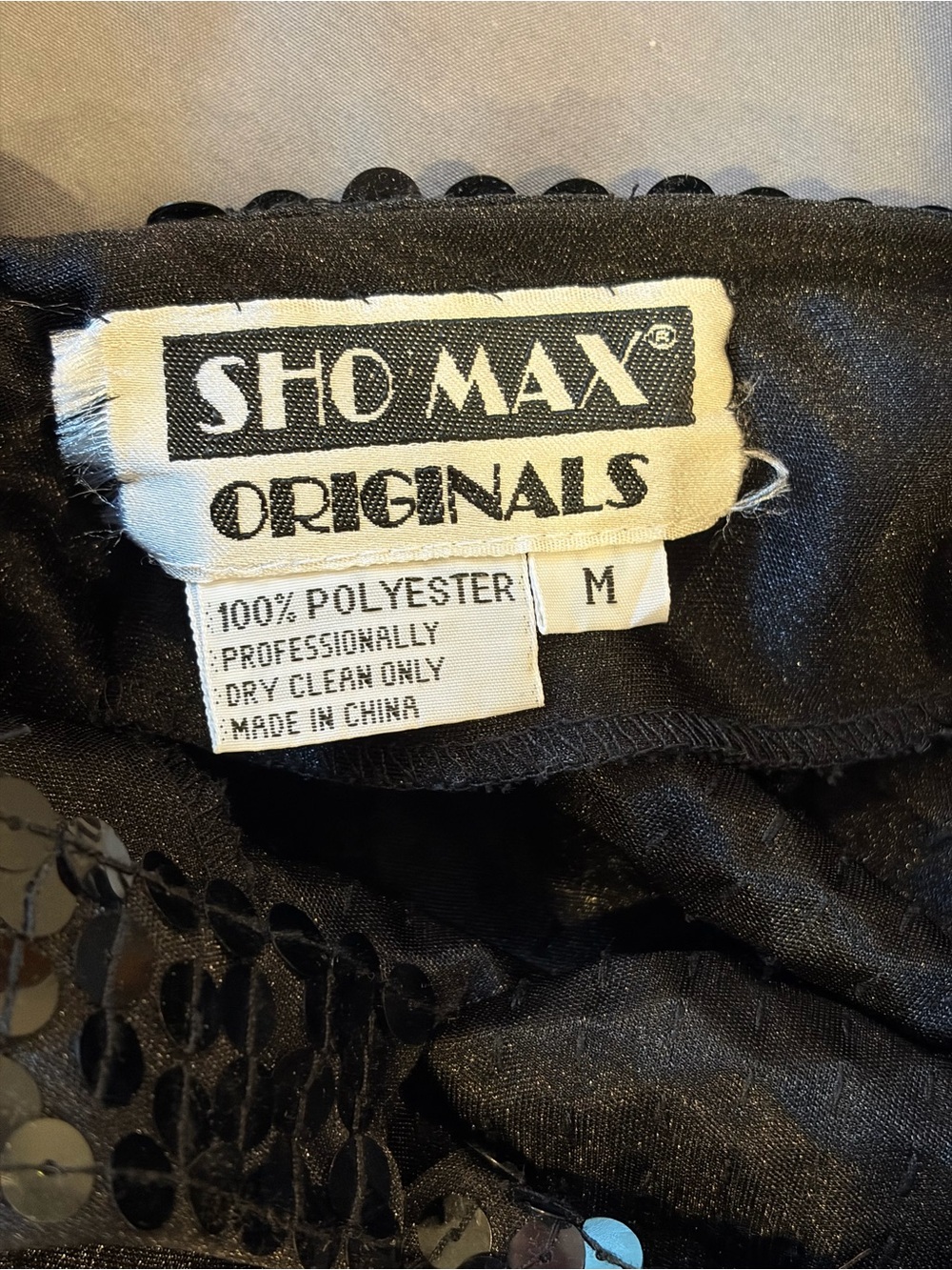 Vintage SHOMAX Originals Black Sequin Cocktail Party Dress Size M - Picture 5 of 5